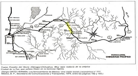 Tramo ferroviario de la ciudad de Chihuahua a Ojinaga.