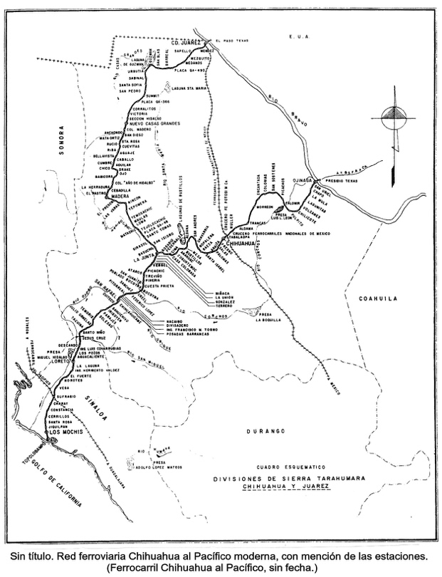 Mapa de la red del 
                Chihuahua al Pac&iacute;fico.
              