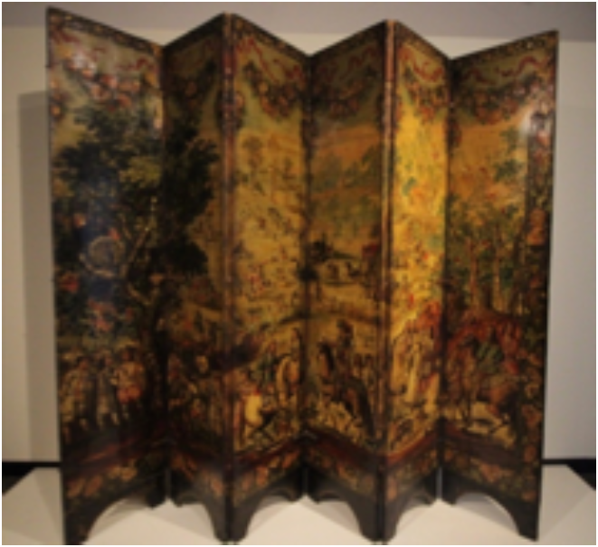 Imagen 2. Biombo siglo XVII, Museo Regional Cuauhn&aacute;huac, Palacio de Cort&eacute;s.