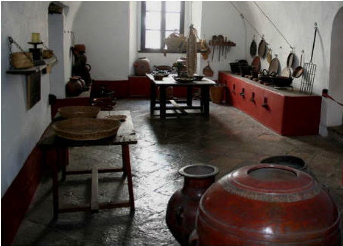 Imagen 7. T&iacute;pica cocina de &eacute;poca virreinal, Museo del Virreinato.