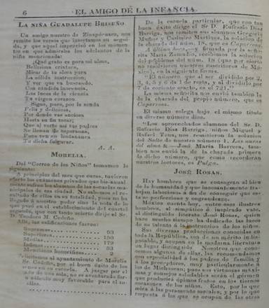 N�mero de El Amigo de la Infancia, posterior a la publicaci�n del 13 de febrero de 1876