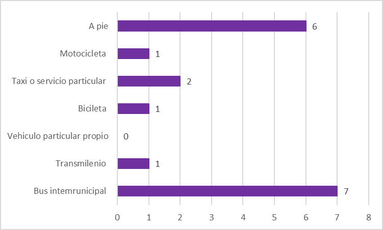 Grfica 6. Medios de trasporte para acceder al barrio Cagua 1er sector