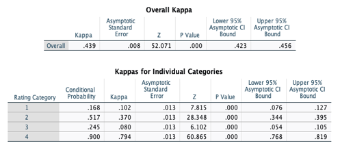 Ilustracin 1: Resultados clculo coeficiente Kappa de Fleis Evaluacin Coherencia