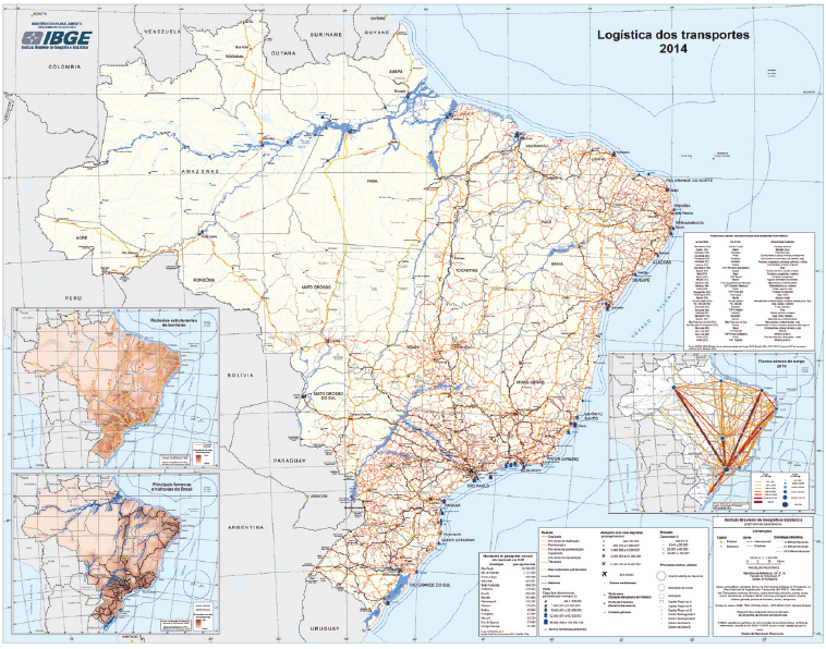 Ilustra&ccedil;&atilde;o ? Mapa da log&iacute;stica dos transportes no Brasil