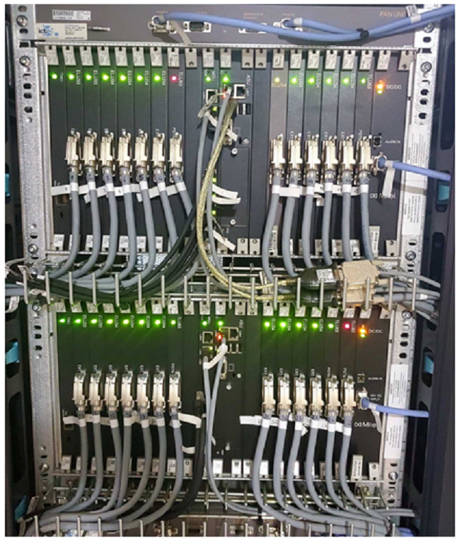 Appearance of a modern IPoriented transit PINX type MXONE Service Node 60 at a telecommunications center in the Air Force