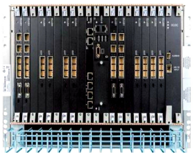 Appearance of the 7U cabinet of the Media Gateway LIM type MX-ONE Classic (with the MGU2 board) from the composition of the MX-ONE Service Node 6.0 in the PATN SAF