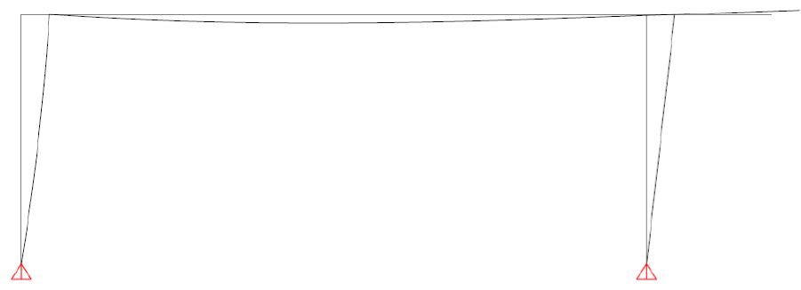 1st mode shape of the crane carrying structure