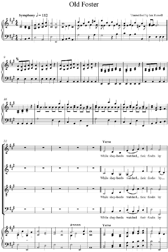 ‘Old Foster’ as sung at the Blue Ball, Worrall, 12 December 2004.