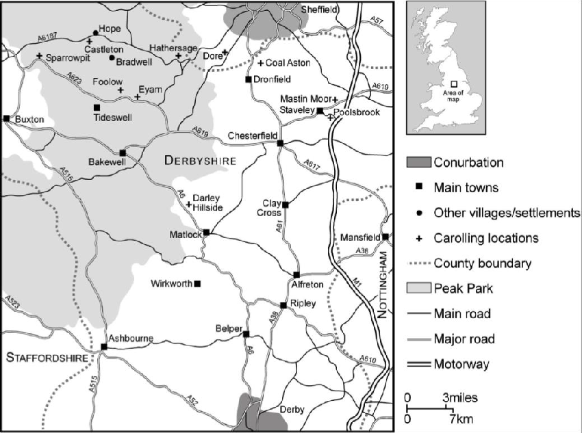 Carolling Villages to the South of Sheffield.