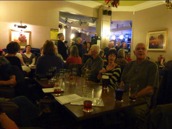 Carollers at the Black Bull in Ecclesfield, 15 December 2011. Photograph: Ian Russell.