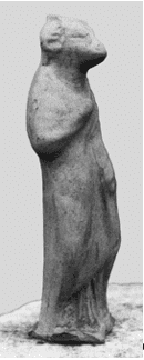 Terrakottafigur mit Widdermaske aus Lykosura