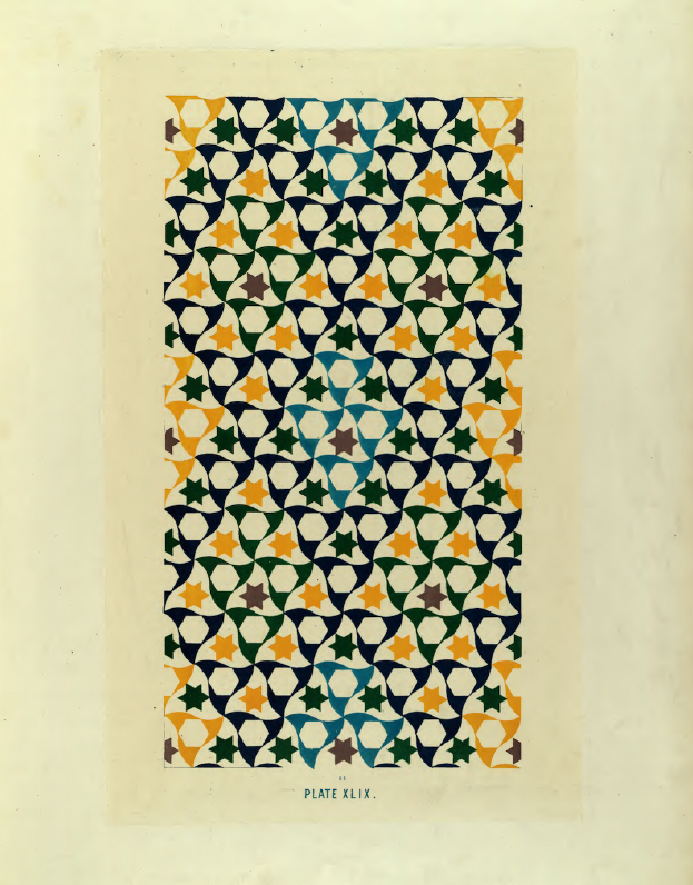 Owen Jones and Jules Goury. Plans, Elevations, Sections and Details of the Alhambra, vol. II, 1845, pl. XLIX.