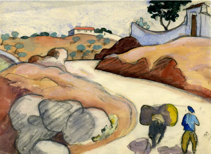 Jāzeps Grosvalds. Sketch book [Spain]. 1913, watercolor and gouache on paper, 21.5 x 17.4 cm. Latvian National Museum of Art, Riga, VMM JGM-93. Image courtesy of the Latvian National Museum of Art, Riga.