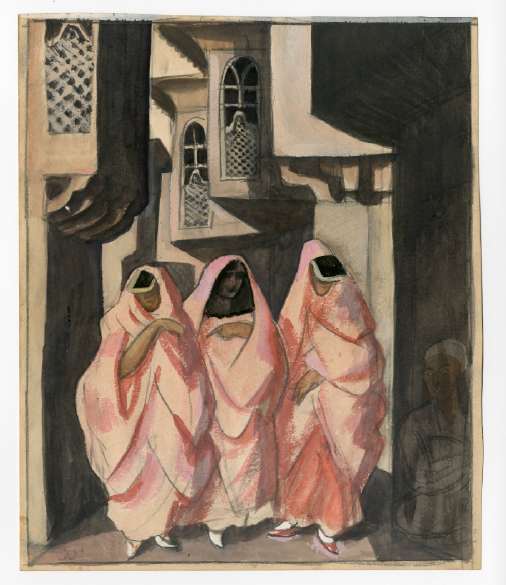 Jāzeps Grosvalds. Three Women. 1918, watercolor on paper, 27.5 x 22.7 cm. Latvian National Museum of Art, Riga, VMM Z-8666. Image courtesy of the Latvian National Museum of Art, Riga.