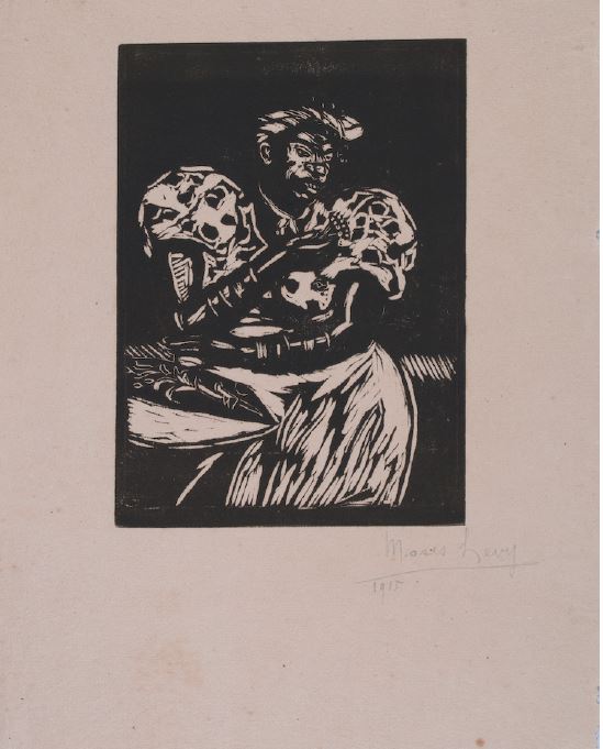 Moses Levy, Il mazzolino di gaggia (Il fiore del male), 1915, xilografia. Roma, Istituto centrale per la grafica, pergentile concessione del Ministero della Cultura.