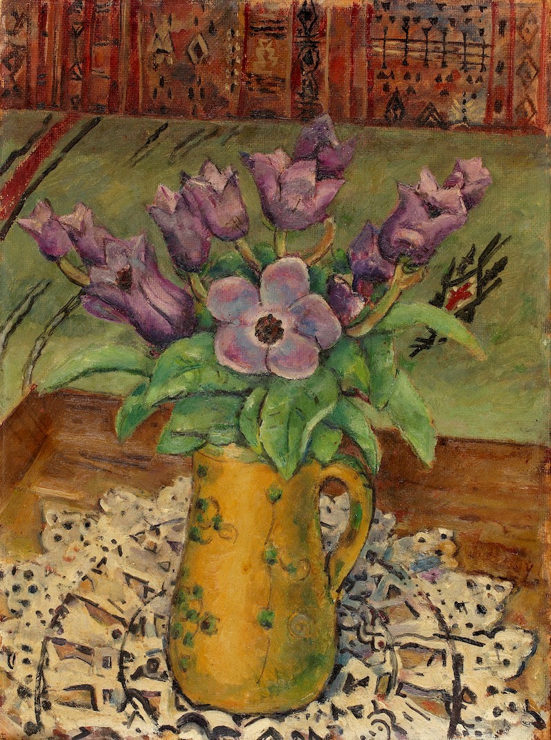 Moses Levy, The Anemones, oil on plywood, 50 x 37 cm. Elmarsa Moncef Msakni Gallery Collection. Tunis. (photo: Firas Ben Khalifa).