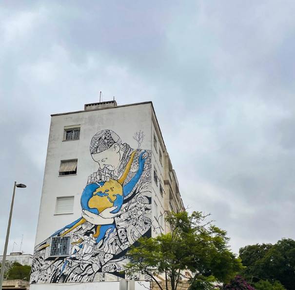 Mural by Kalamour Jidar Toiles de rue Festival Rabat 2015