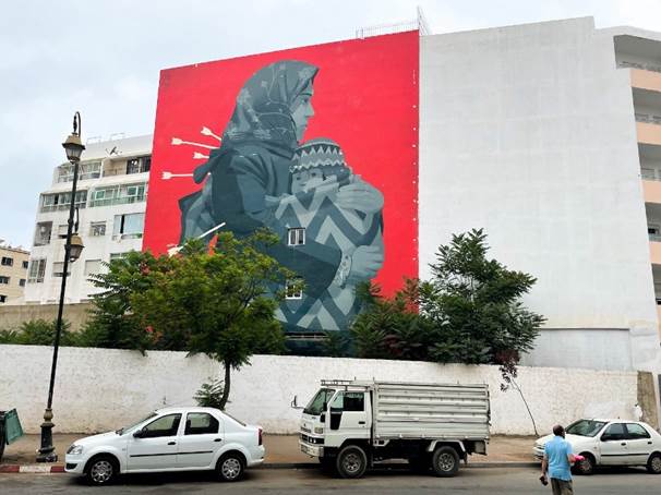 Mural by Machima, Jidar, Toiles de Rue Festival Rabat 2019.
