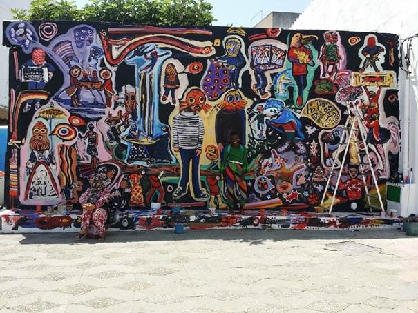 Mural by Yassine Balbzioui, Asilah 2018, courtesy of the artist.