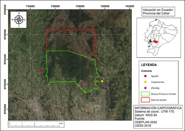 Mapa referencial del &aacute;rea de estudio.