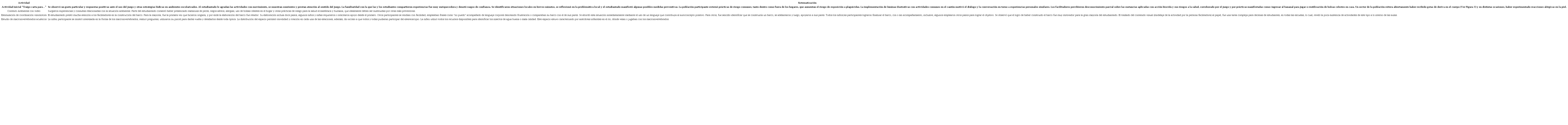 Sistematización de observaciones de talleres participativos con estudiantes.