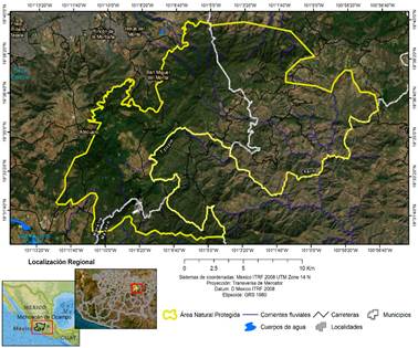 Localizaci�n geogr�fica de la Zona de Protecci�n Ambiental Pico Azul-La Escalera.