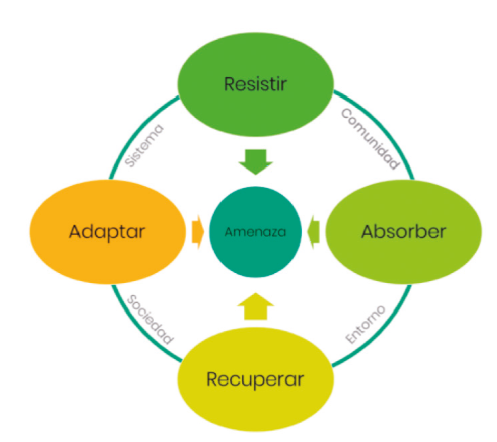 Definición de resiliencia de acuerdo con la UNISDR (2009)