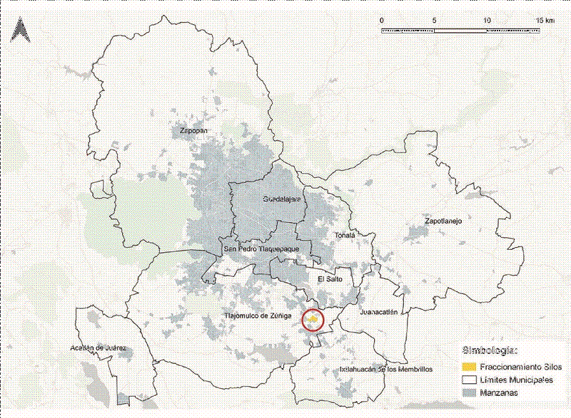 Ubicacin de Silos, Tlajomulco, en el contexto del rea Metropolitana de Guadalajara