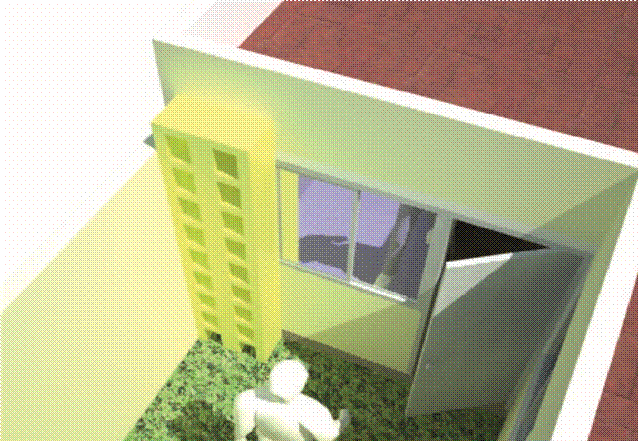 Primeras ideas, desarrollo de esquema modular como segunda opcin de escalera en patio posterior