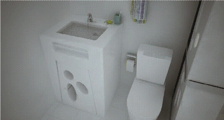 Implantacin final del sistema de captacin en el bao considerando el dispositivo del lavabo