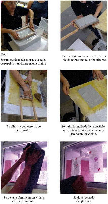 El Proceso del Papel Reciclado elaborado por los alumnos.