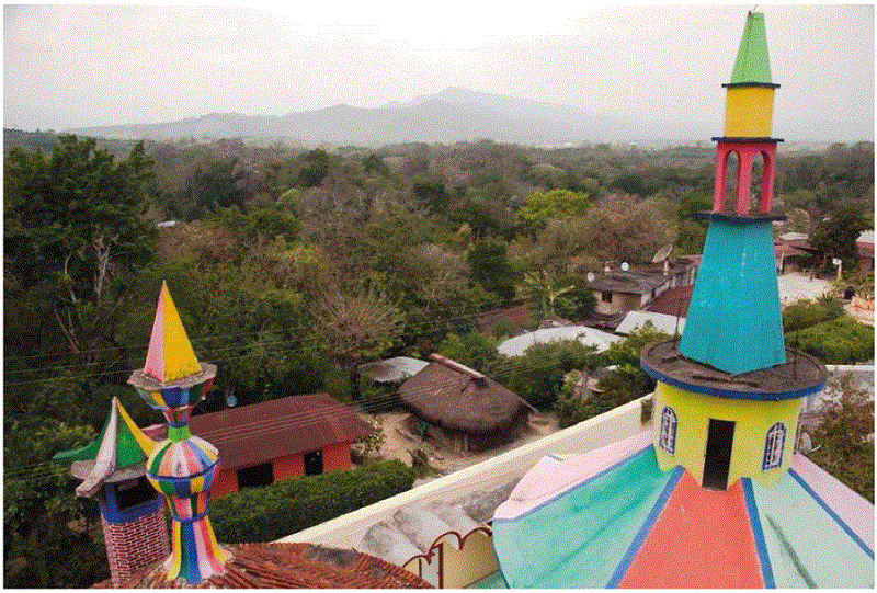fotograf�a desde la Torre de Babel hacia algunas fincas habitacionales del ejido
