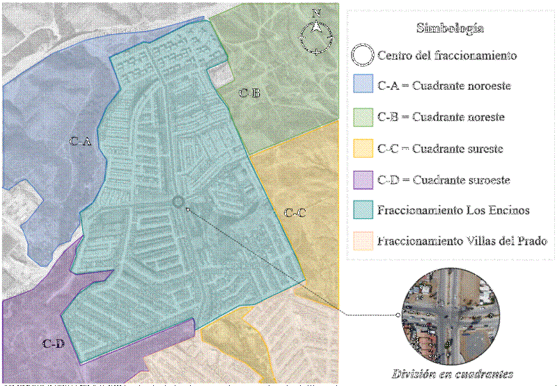 Pol�gono de la zona de estudio con l�mites y colindancias