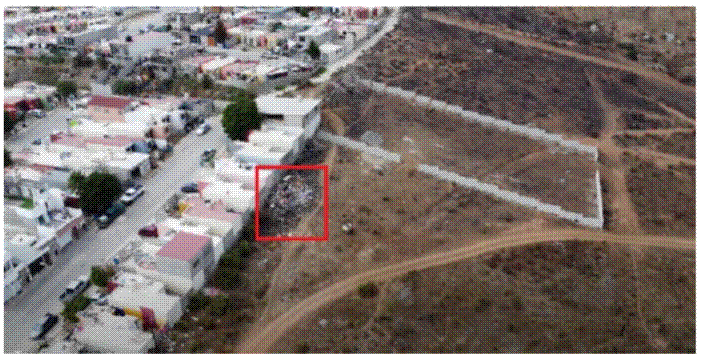 Vista a�rea del intersticio oriente utilizado como vertedero de basura