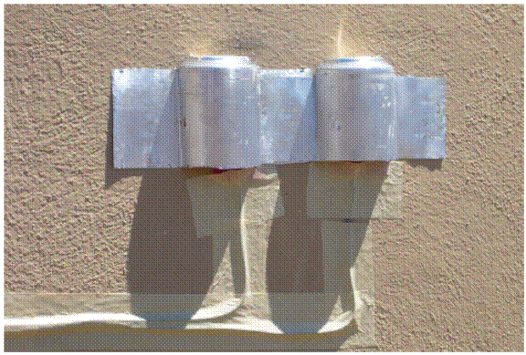 Location of the outdoor surface temperature sensors with an aluminum solar shield