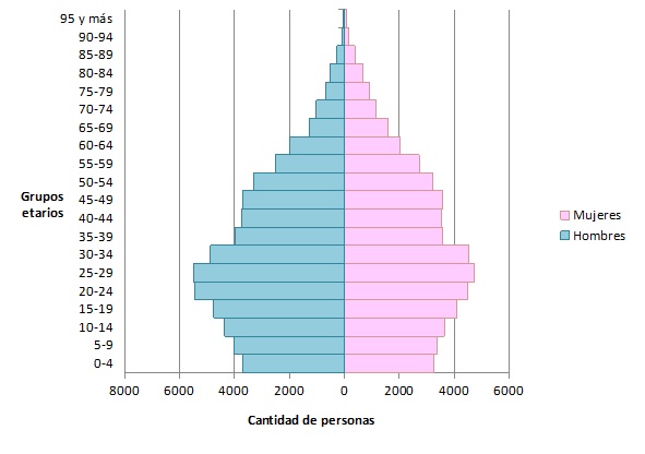 Pir&aacute;mide poblacional de la microcuenca del r&iacute;o Bur&iacute;o &ndash; quebrada Seca, 2011