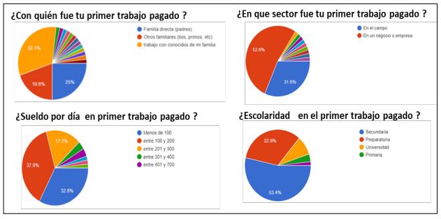 Resultados de encuesta virtual sobre condiciones laborales en jvenes de Palos Altos Primera parte