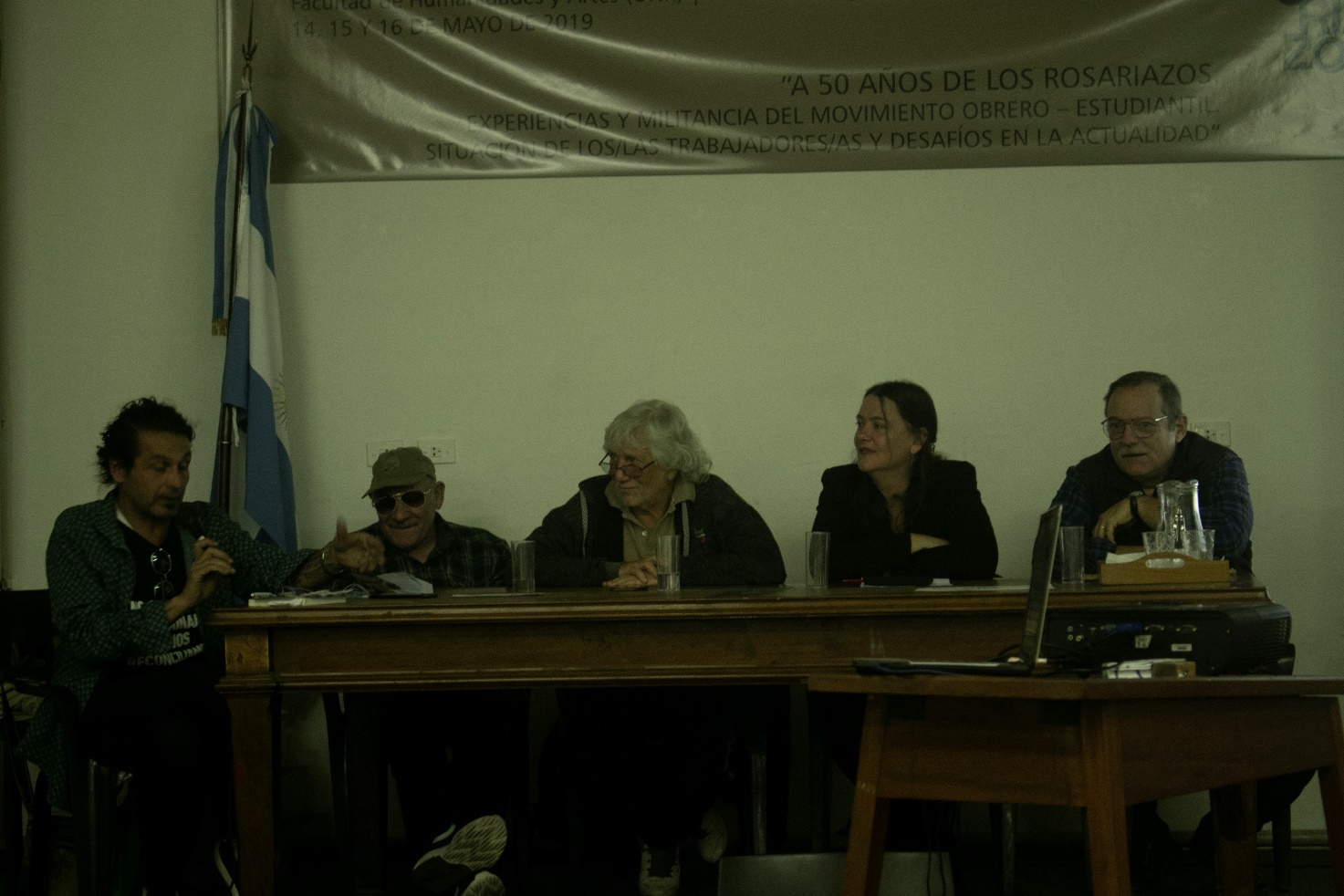 XI Encuentro Ciencias Sociales y Sindicalismo (2019). Panel: Resistencia de los trabajadores, represin y complicidad patronal en la dictadura, a cargo de Victoria Basualdo (FLACSO / CONICET), Pablo Pozzi (UBA); Zenn Snchez y Oscar Pacho Jurez (obreros ex detenidos).
