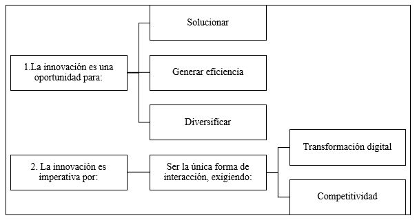 Justificaciones de la innovacin segn el contexto (oportunidad o imperativo).