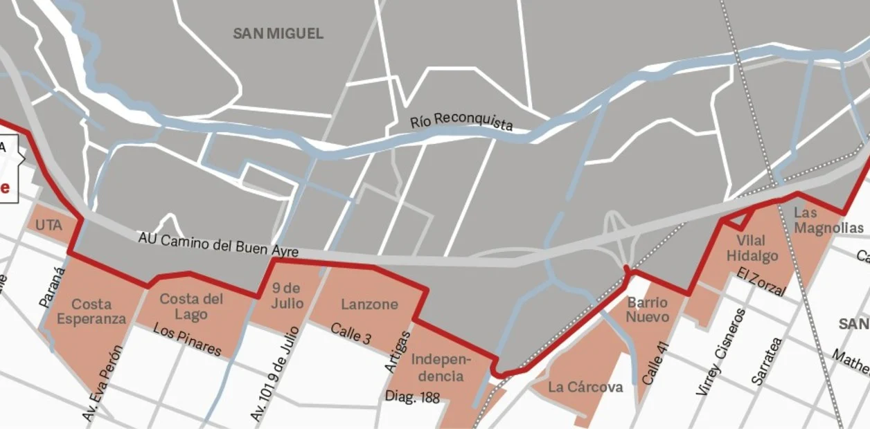 Barrios de Jos Len Surez que bordean a los predios de la CEAMSE.