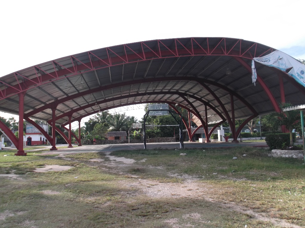Centro del pueblo de Tres Reyes, Quintana Roo.