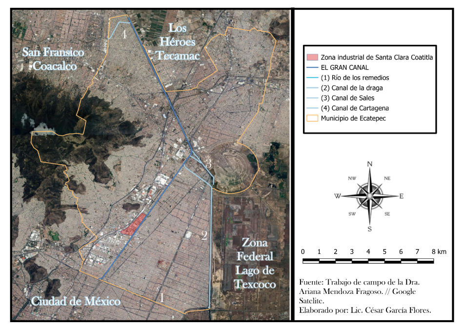 Mapa de localizaci�n del Gran Canal en el Municipio de Ecatepec de Morelos