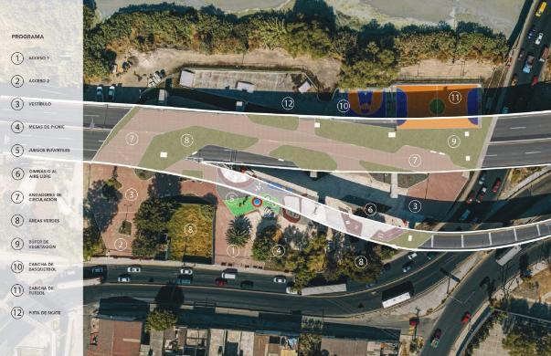 Vista Planta del proyecto arquitect�nico del Parque El Dique dise�ado por Taller de Urbanismo Mx.