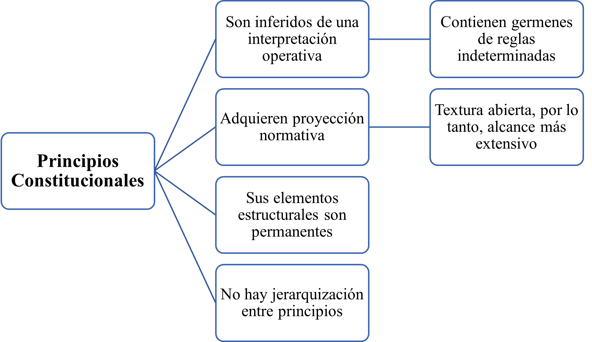Características de la estructura de los principios constitucionales