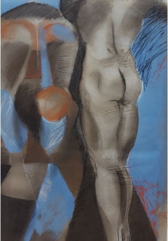 Dibujo de desnudo masculino. Ricard Huerta (1984).