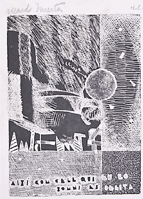 Cuarto y �ltimo grabado de la carpeta Llibre d&rsquo;Amic e Amat de Ricard Huerta (1984).