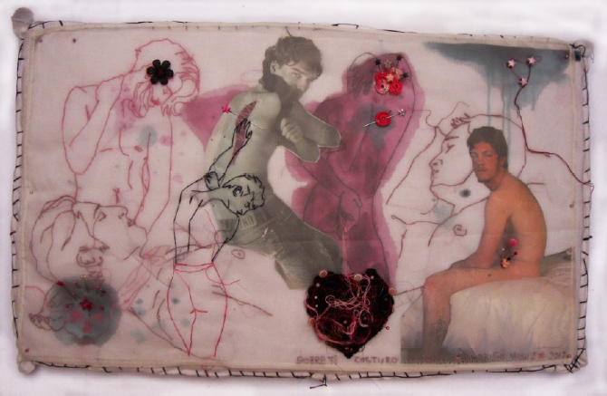 Sobre ti costuro a noite, almohadillas, 2017.