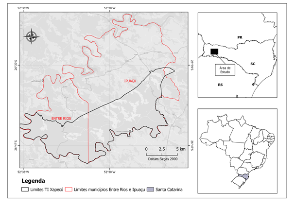 Mapa da Terra Ind�gena Xapec�