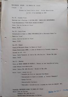 (A) Programa��o e (B) cartaz da 2.� Festa de Nossa Senhora do Ros�rio, Itaja�, 1993.