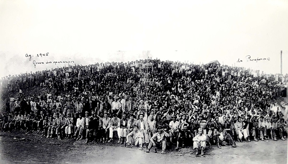 Greve dos mineiros da Carbonfera Prspera, Cricima (SC), agosto de 1945. Bairro So Cristvo